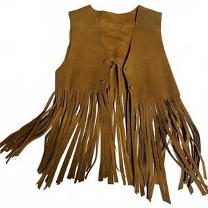VINTAGE 1960s Genuine Suede fringe vest.  Boho, Festival, Western Core, Hippie